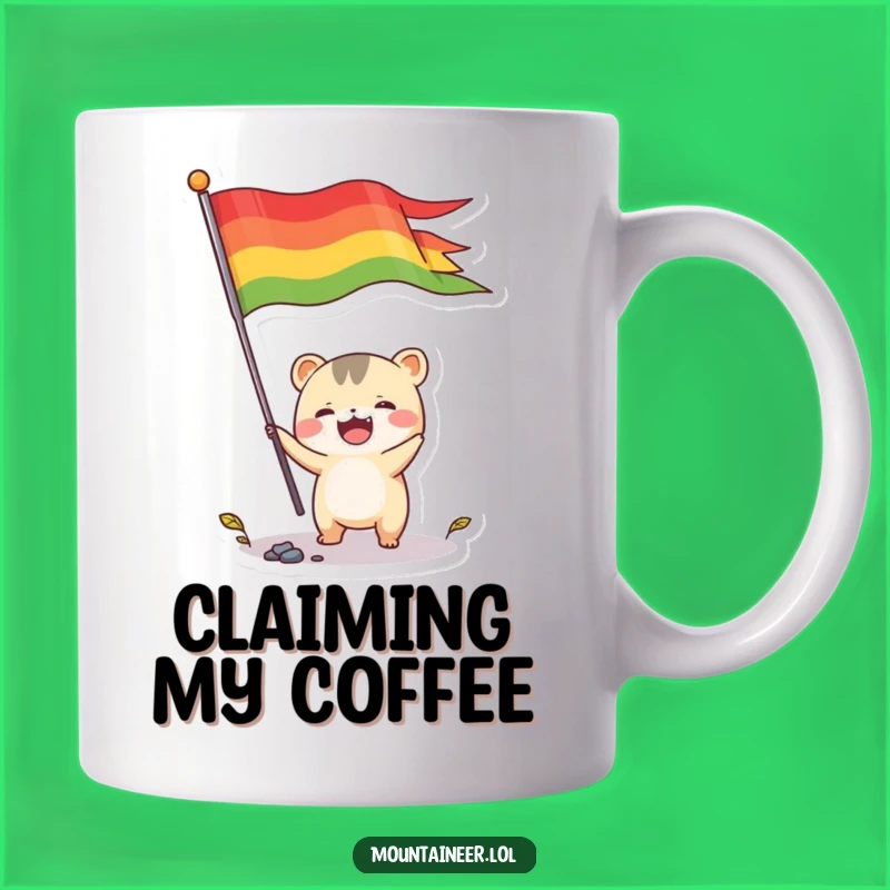 Funny Flag Planting Creature Mug: Energetic Joy, Perfect Funny Gift