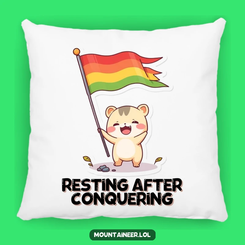 Funny Flag Creature Pillow: Cozy Up with This Joyful Explorer