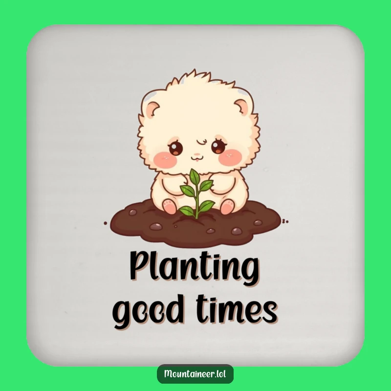 Funny Fluffy Planter Coaster: Protect Surfaces with Cute Creature's Gardening Charm