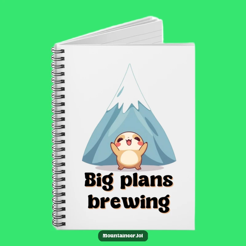 Funny Mountain Notebook: Jot Down Goals with This Peak-Gazing Creature