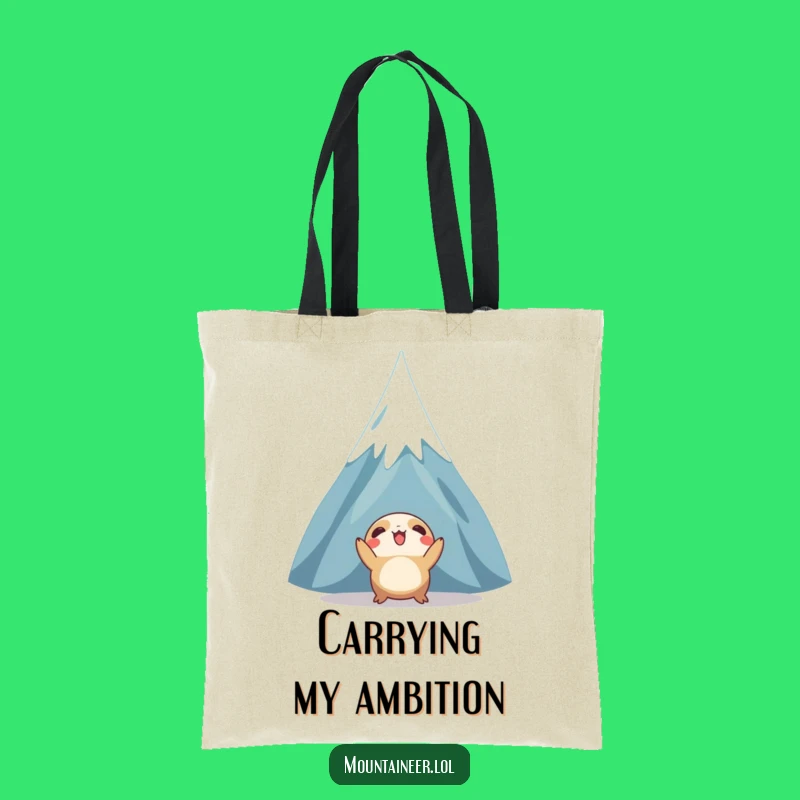 Funny Mountain Peak Tote Bag: Carry Your Dreams with This Creature's Gaze